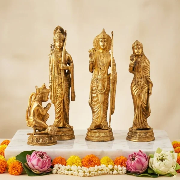 Ram Darbar Idol in Brass (Ramdarbar), 12.4 inch, brass, Vedikcraft Moradabad