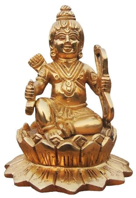 Ram Lalla Idol in Brass (Ramlala), 5 inch