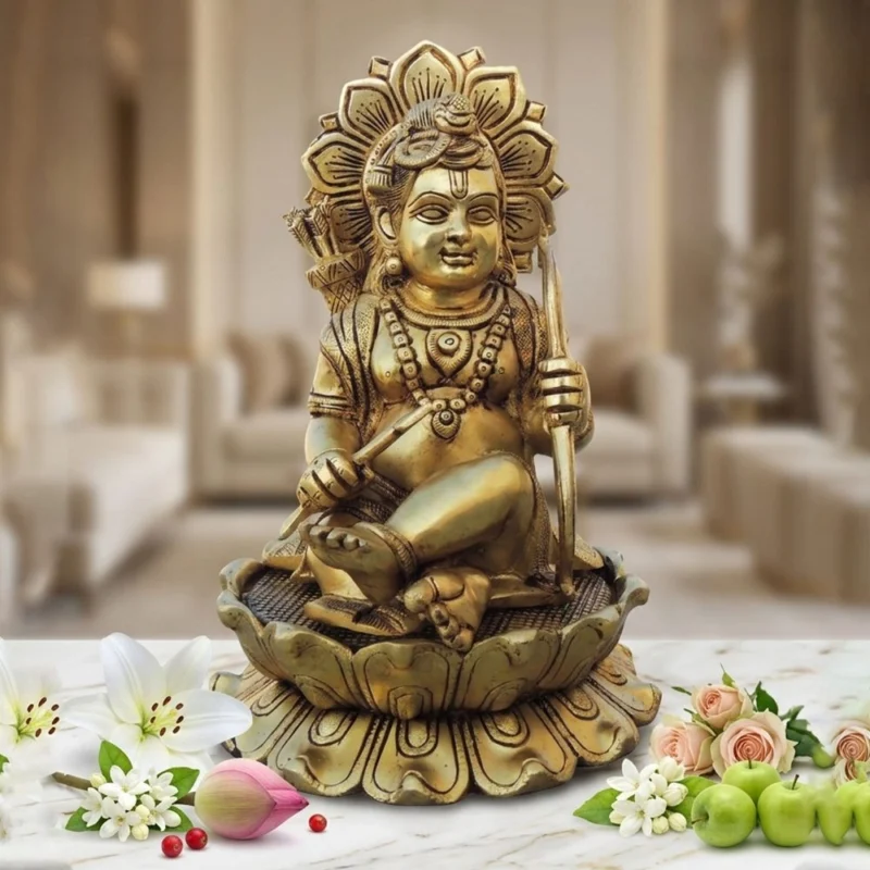 Ram Lalla Idol in Brass (Ramlala), 9 inch – for Pooja Room