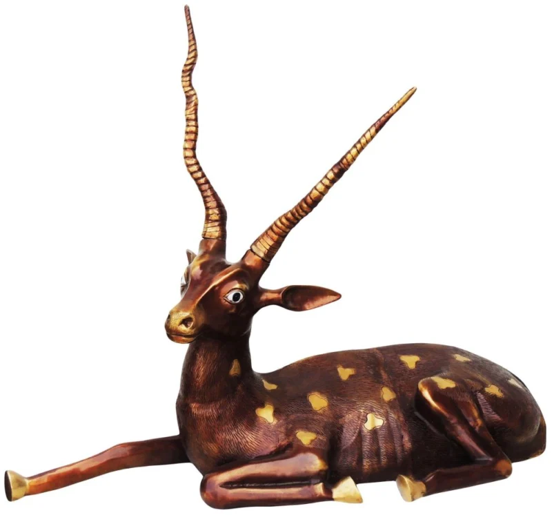 Brass Deer Showpiece (Reandeer), 30 inch