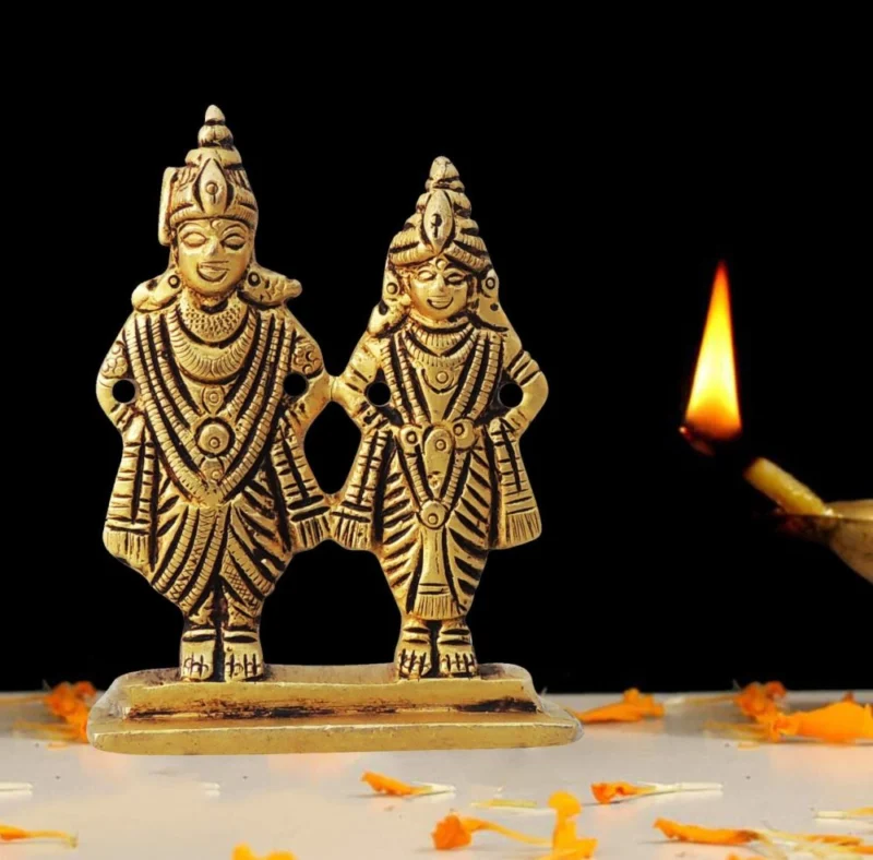 Vitthal Idol in Brass (Rukmini), 2.7 inch