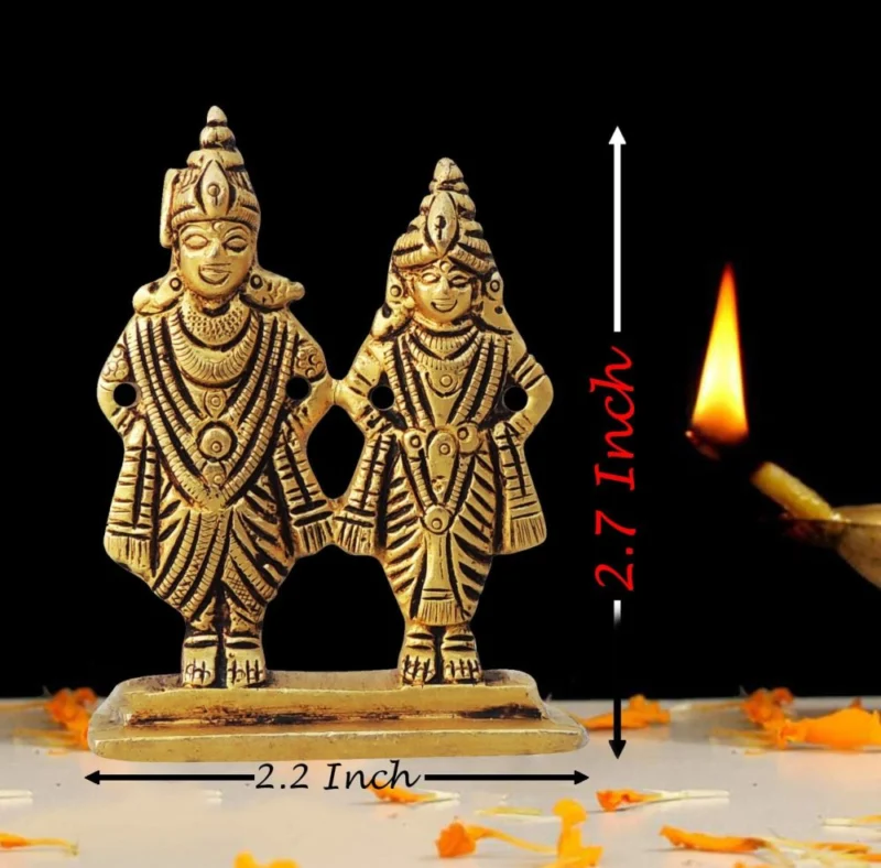 Vitthal Idol in Brass (Rukmini), 2.7 inch – for Desk and Car