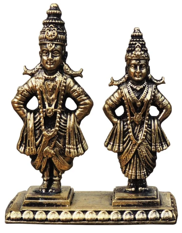 Vitthal Idol in Brass (Rukmini), 2.2 inch – for Desk and Car