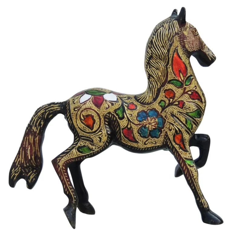 Brass Horse Showpiece (Running), 8.5 inch, design AN063-C