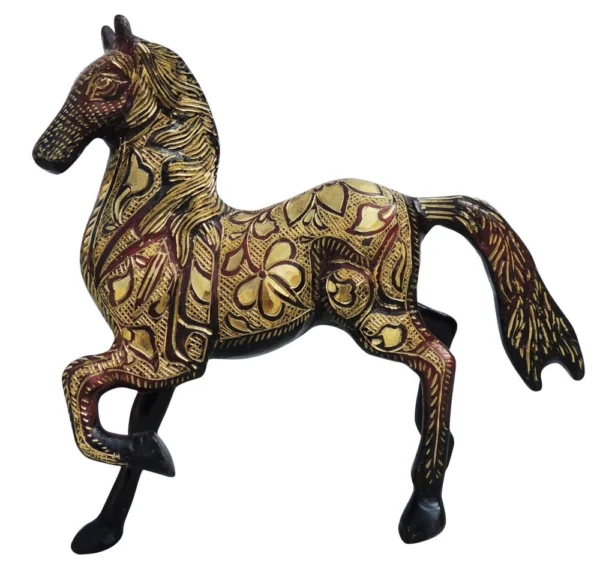 Brass Horse Showpiece (Running), 8.5 inch, design AN063-D, brass, Vedikcraft Moradabad