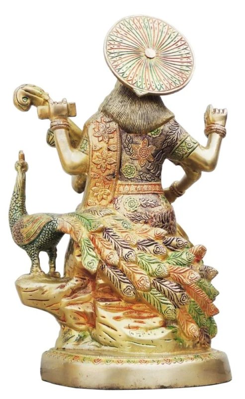 Saraswati Ji Idol in Brass, 15.5 inch