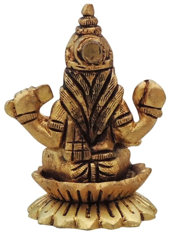 Saraswati Ji Idol in Brass, 3 inch, 300 g