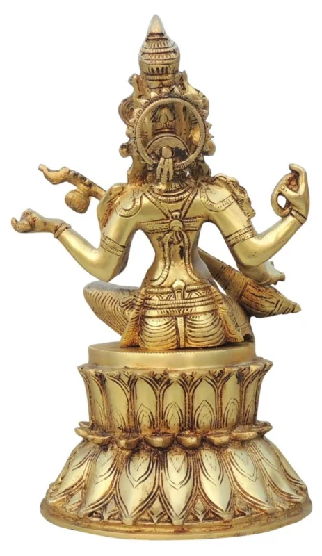 Saraswati Ji Idol in Brass, 7.4 kg