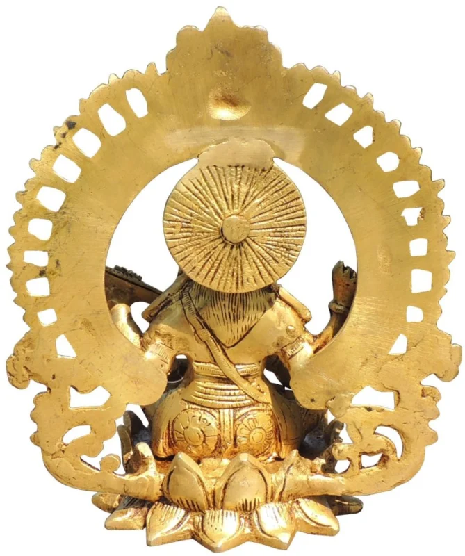Saraswati Ji Idol in Brass, 9.2 inch