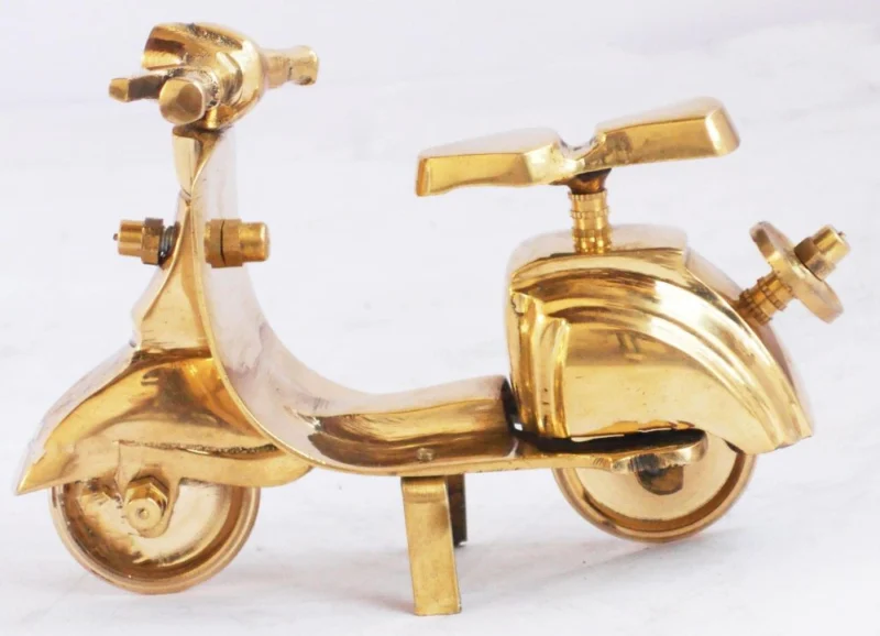 Brass Miniature Scooter, 3.2 inch – Toy for Children