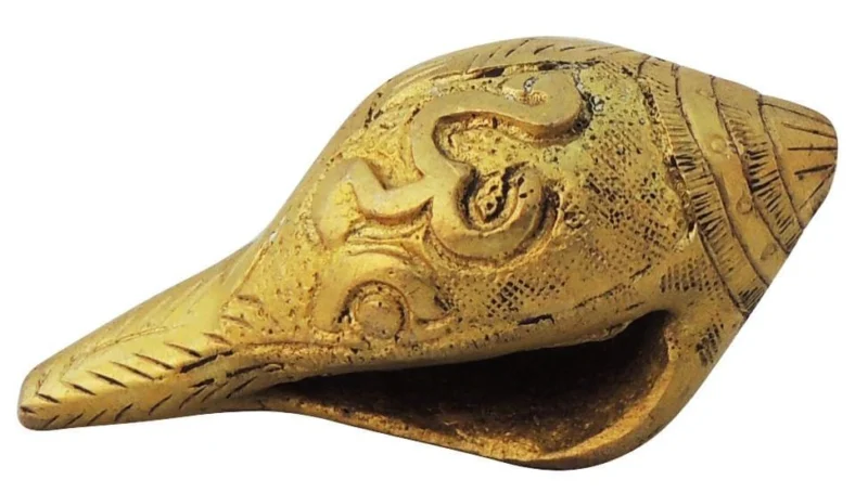 Brass Shankh for Pooja (Shank), 1.2 inch