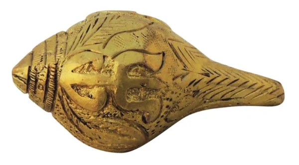 Brass Shankh for Pooja (Shank), 1.2 inch, brass, Vedikcraft Moradabad