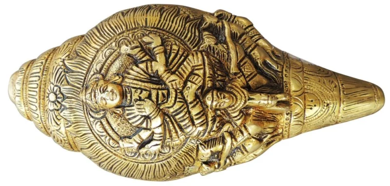 Brass Shankh for Pooja, 5 inch