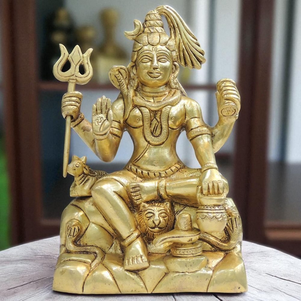 Shiv Ji Idol in Brass, 7.5 inch, brass, Vedikcraft Moradabad