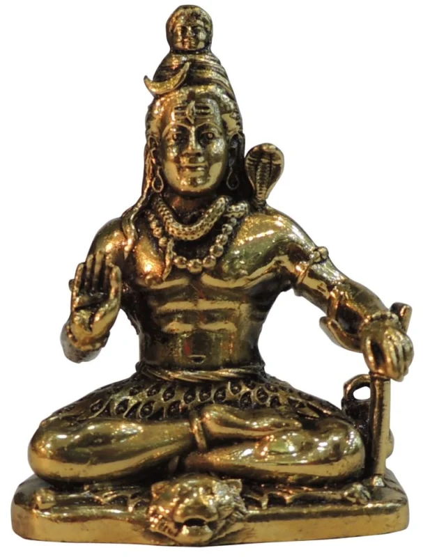 Shiv Ji Idol in Brass, 3 inch, 120 g