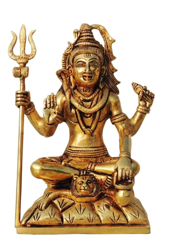 Shiv Ji Idol in Brass, 8.5 inch