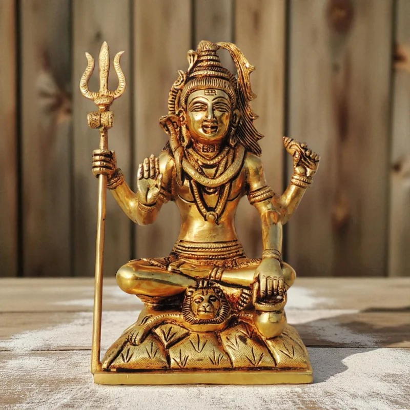 Shiv Ji Idol in Brass, 8.5 inch – for Pooja Room
