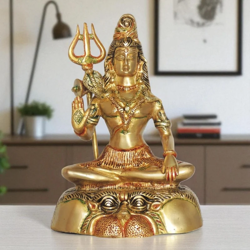 Shiv Ji Idol in Brass, 11 inch – for Pooja Room