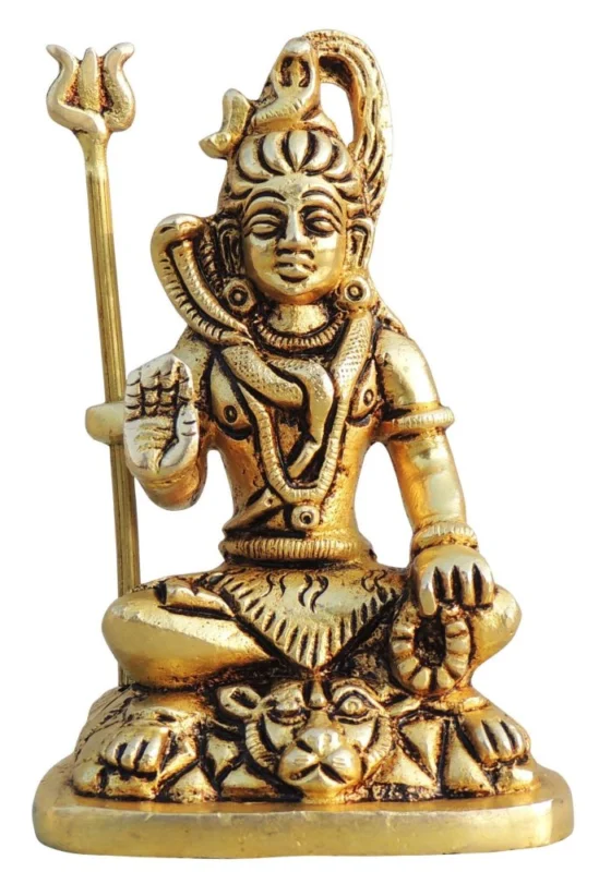 Shiv Ji Idol in Brass, 4 inch, 420 g