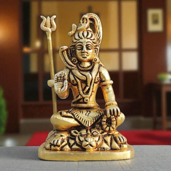 Shiv Ji Idol in Brass, 4 inch, 420 g, brass, Vedikcraft Moradabad