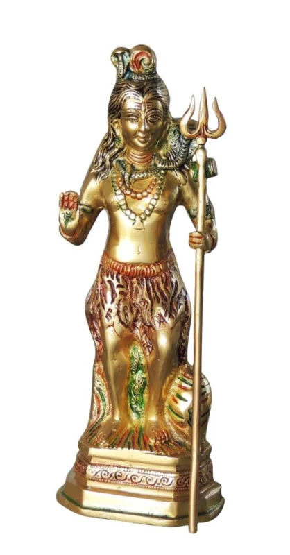 Shiv Ji Idol in Brass, 12.4 inch