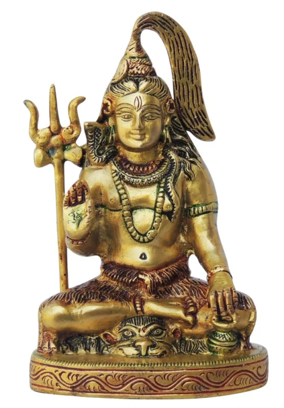 Shiv Ji Idol in Brass, 7 inch