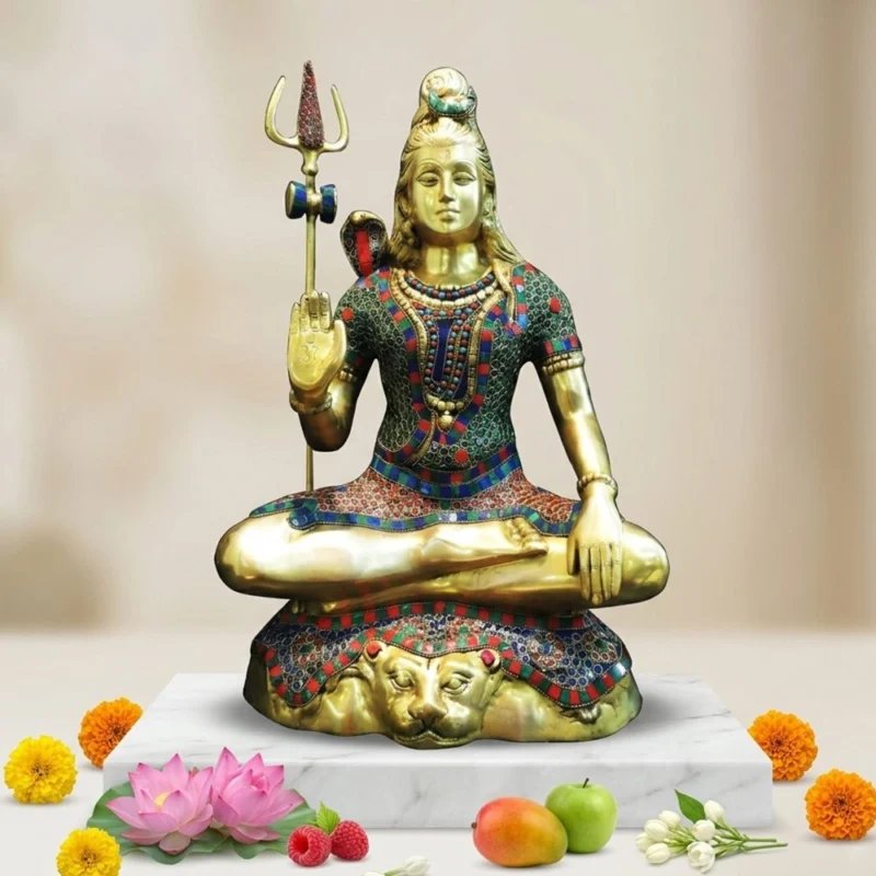 Shiv Ji Idol in Brass, 21 inch – for Temple and Entrance