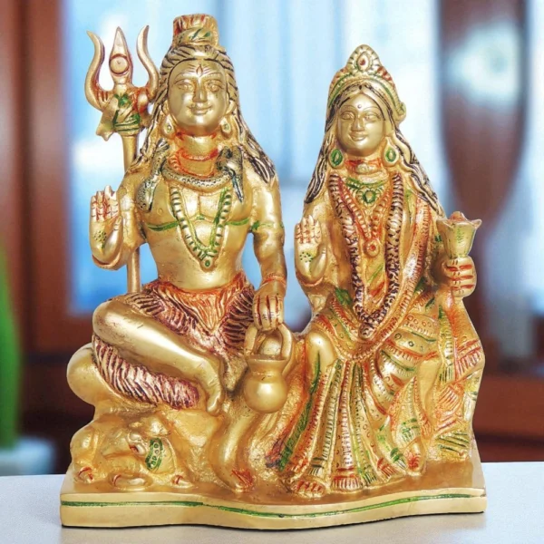 Shiv Parivar Idol in Brass, 8.5 inch, 3 kg, brass, Vedikcraft Moradabad