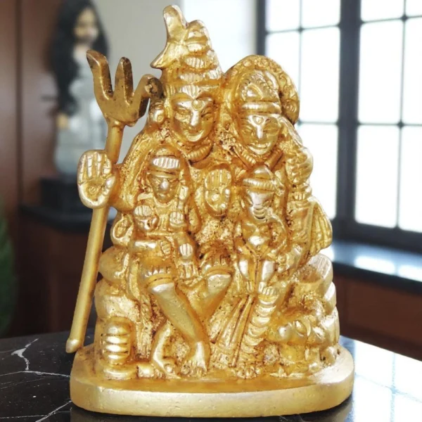 Shiv Parivar Idol in Brass, 2.5 inch, brass, Vedikcraft Moradabad