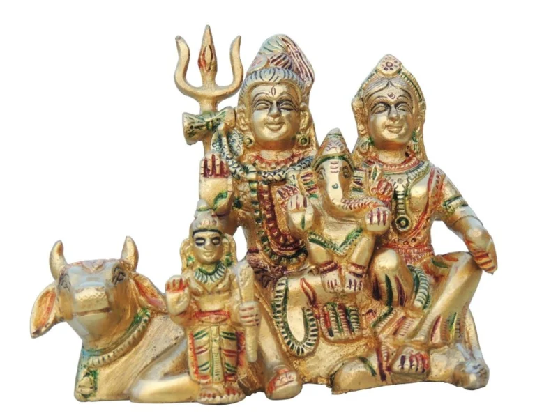 Shiv Parivar Idol in Brass, 4.5 inch, 1 kg