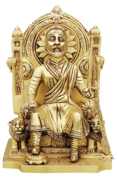Shivaji Maharaj Statue in Brass, 10.2 inch, brass, Vedikcraft Moradabad