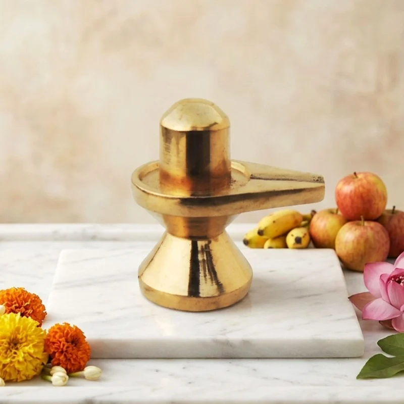 Shivling Idol in Brass, 1.6 inch – for Desk and Car