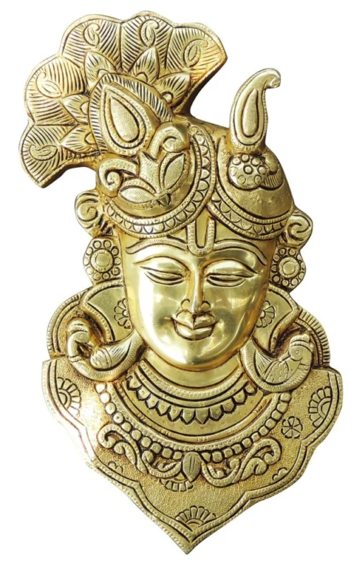 Deity Idol in Brass, Wall Hanging (Shrinath), 11.5 inch – for Pooja Room