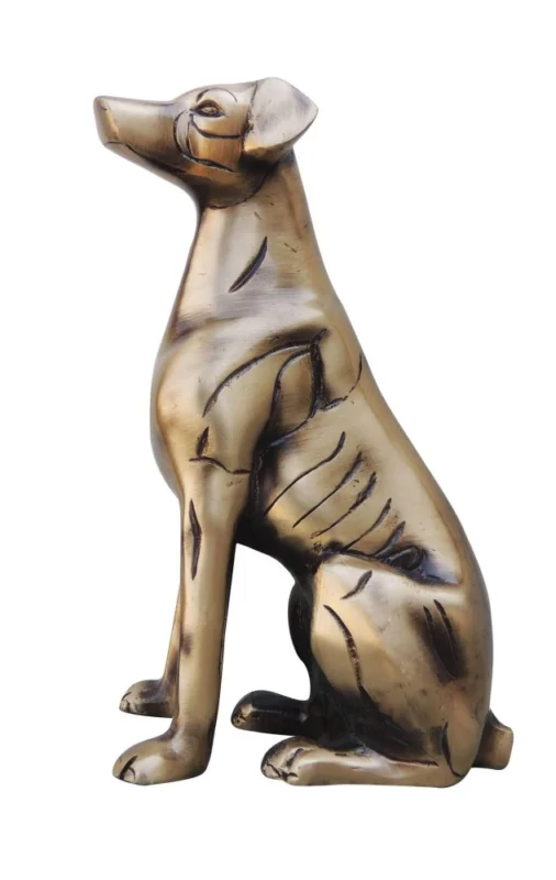 Brass Dog Showpiece, 7.3 inch