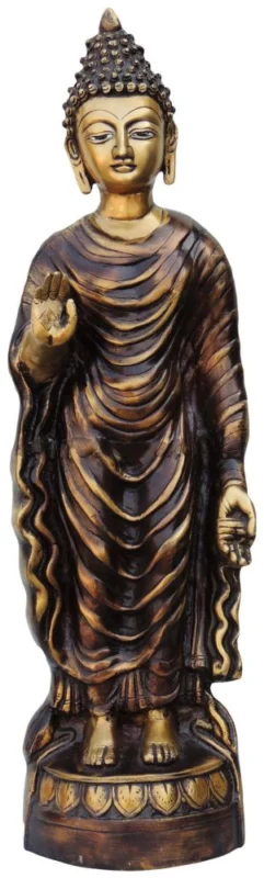 Buddha Idol in Brass, Standing (Budha), 25 inch