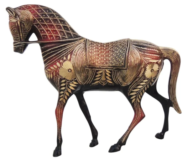 Brass Horse Showpiece, 10 inch, brass, Vedikcraft Moradabad