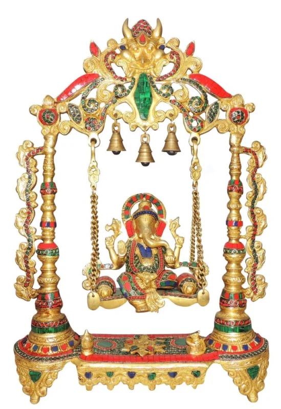 Ganesh Ji Idol in Brass, 26.5 inch, design BS1373-D