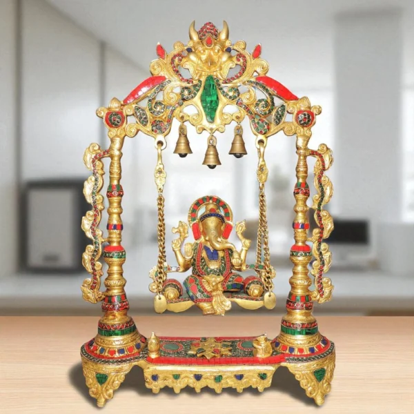 Ganesh Ji Idol in Brass, 26.5 inch, design BS1373-D, brass, Vedikcraft Moradabad