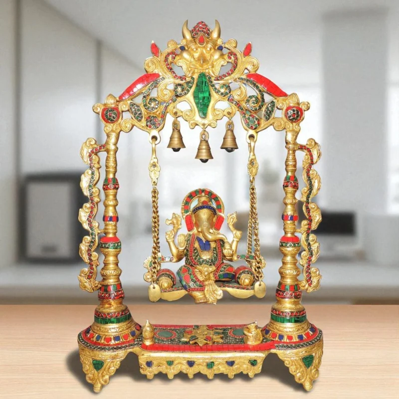 Ganesh Ji Idol in Brass, 26.5 inch, design BS1373-D – for Temple and Entrance