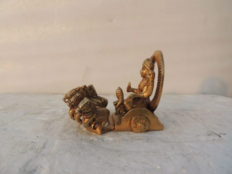 Surya Dev Idol in Brass (Rath), 4 inch