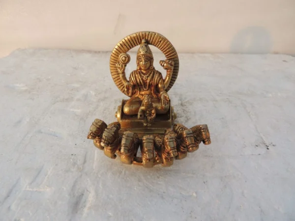Surya Dev Idol in Brass (Rath), 4 inch, brass, Vedikcraft Moradabad