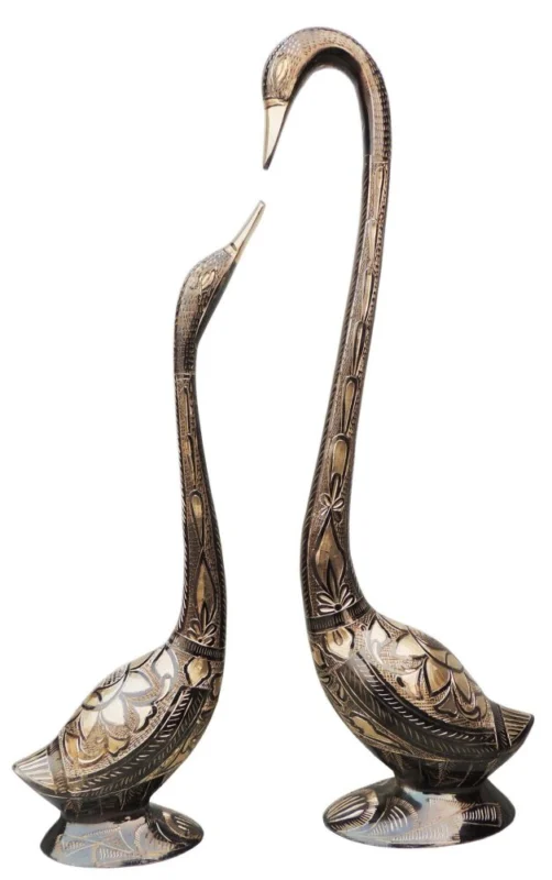 Brass Swan Showpiece, 17.8 inch – for Living Room and Entrance