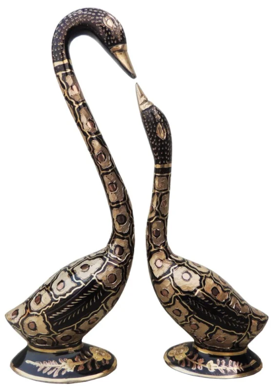 Brass Swan Showpiece, 11 inch – for Table Décor