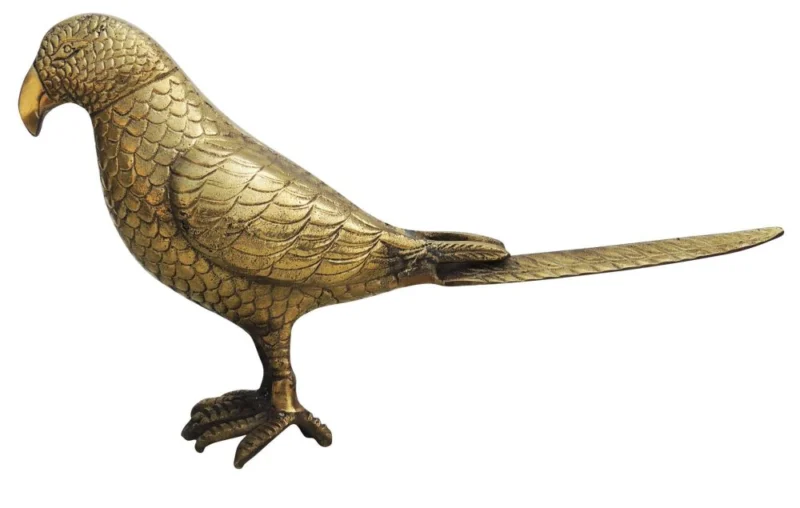 Brass Parrot Showpiece, 7.5 inch – for Table Décor