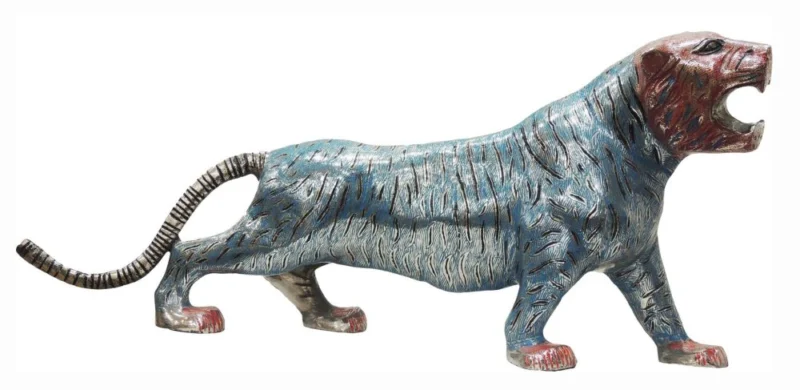 Brass Tiger Showpiece, 12 inch, 6.75 kg – for Living Room and Entrance