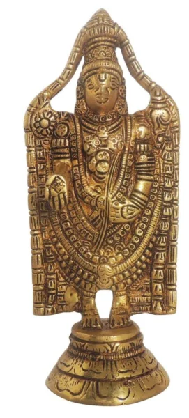 Tirupati Balaji Idol in Brass (Bala), 8 inch, 1 kg, brass, Vedikcraft Moradabad