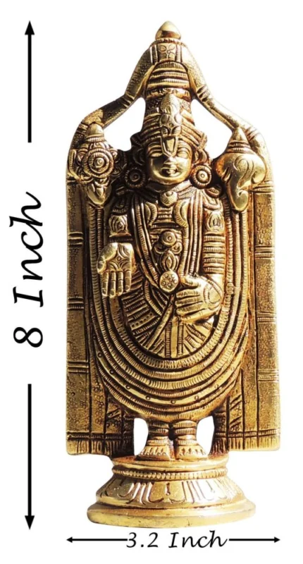 Tirupati Balaji Idol in Brass (Bala), 8 inch, 1.3 kg – for Pooja Room