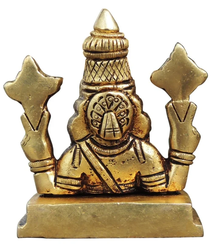 Tirupati Balaji Idol in Brass, 3.5 inch