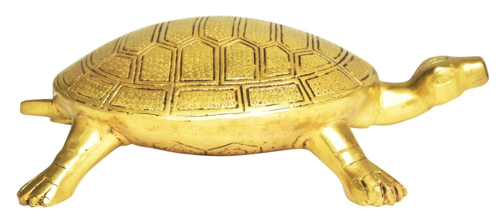 Brass Tortoise (Kachua) Showpiece, 3 inch, brass, Vedikcraft Moradabad