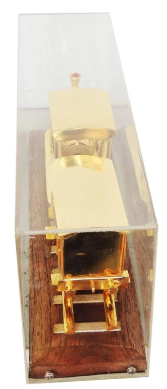 Brass Train Model with wooden base